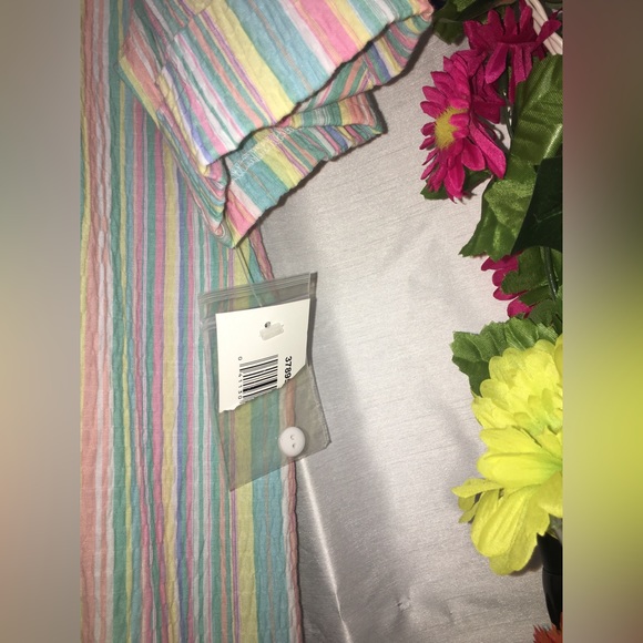 NWT Bon Worth | Women’s Colorful Stripe Pattern Button Down Blouse Top - Picture 7 of 11